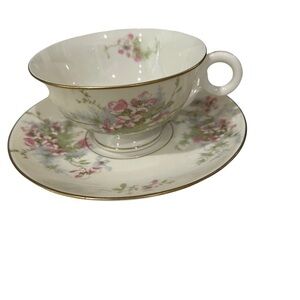 Theodore Haviland, Apple Blossom, Teacup and Saucer, Pink Blossoms.